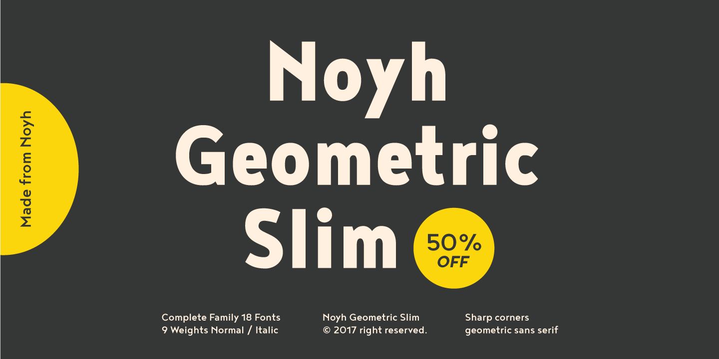Noyh Geometric Slim Medium Font preview